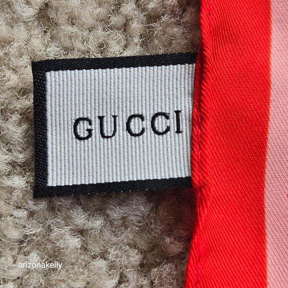 Gucci Silk Scarf Pink L'Aveugle Par Amour Garden Silk Scarf - Picture 11 of 12